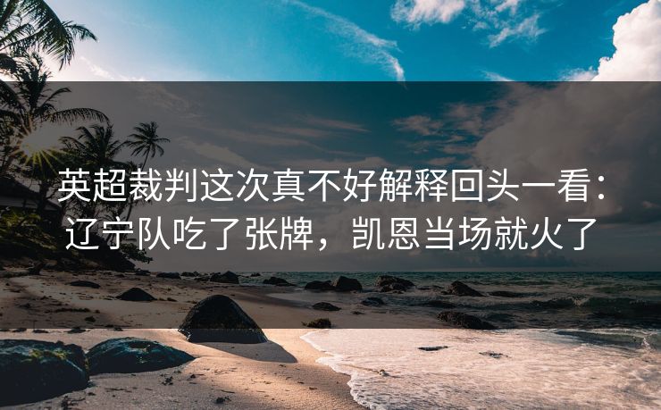 英超裁判这次真不好解释回头一看:辽宁队吃了张牌,凯恩当场就火了 英超裁判这次真不好解释回头一看:辽宁队吃了张牌,凯恩当场就火了