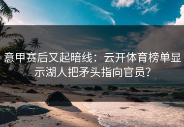 意甲赛后又起暗线：云开体育榜单显示湖人把矛头指向官员？