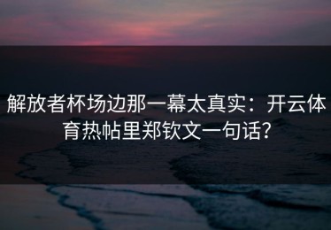解放者杯场边那一幕太真实：开云体育热帖里郑钦文一句话？