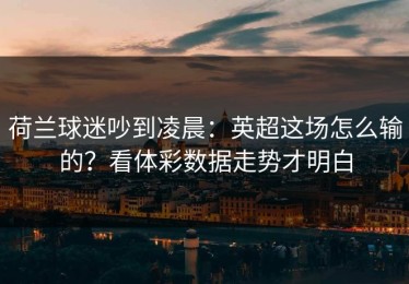 荷兰球迷吵到凌晨：英超这场怎么输的？看体彩数据走势才明白