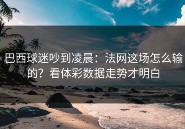 巴西球迷吵到凌晨：法网这场怎么输的？看体彩数据走势才明白