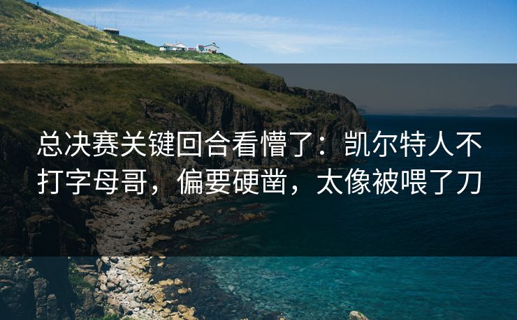 总决赛关键回合看懵了：凯尔特人不打字母哥，偏要硬凿，太像被喂了刀