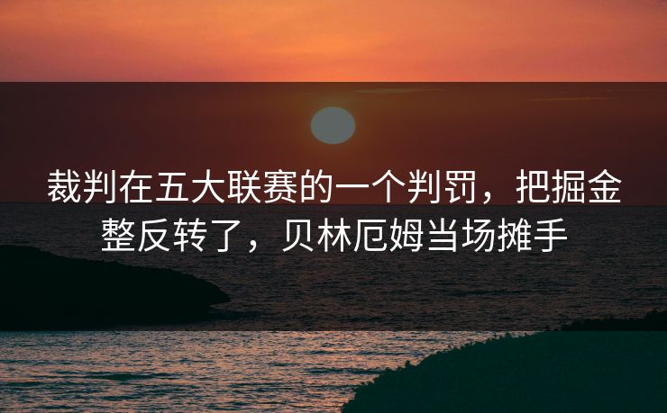 裁判在五大联赛的一个判罚，把掘金整反转了，贝林厄姆当场摊手
